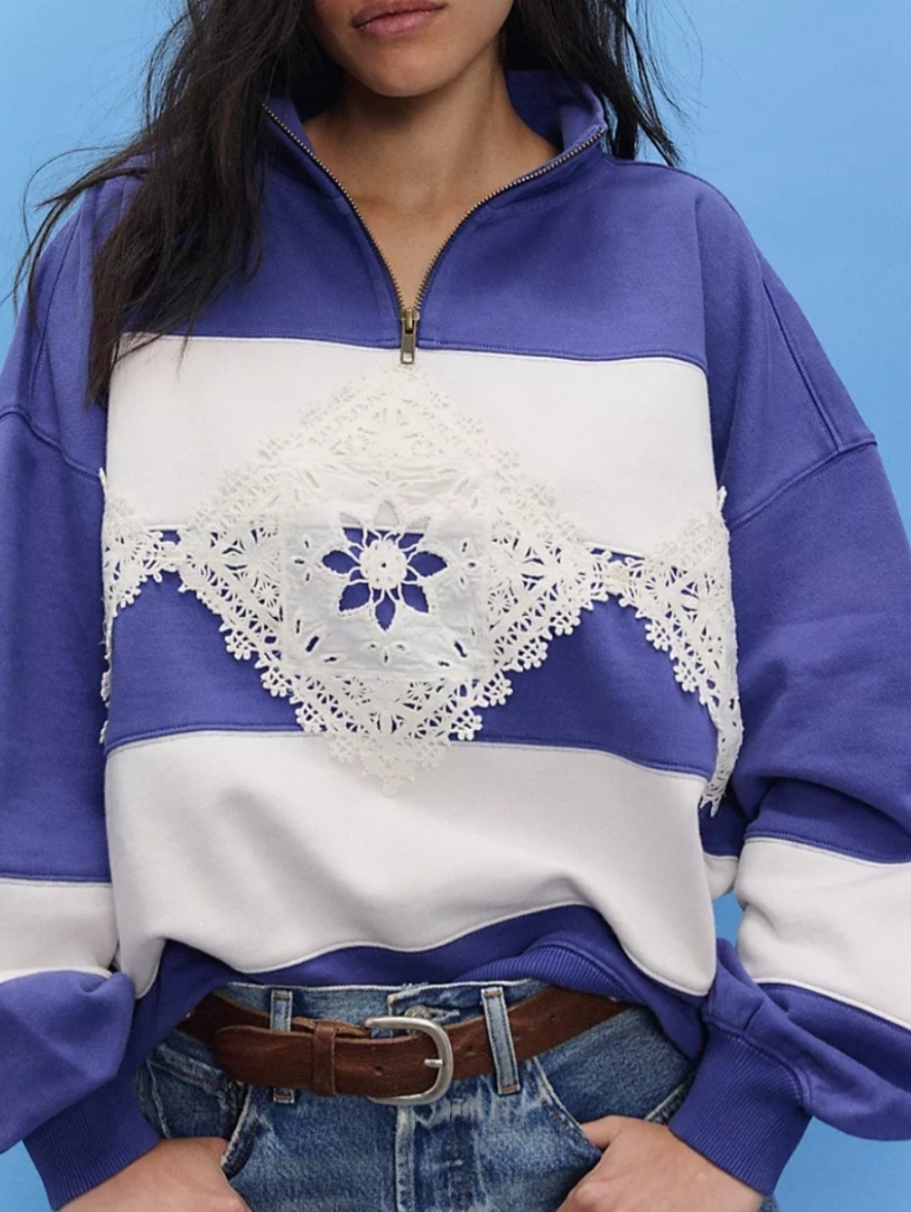 Free People Had A Lot Of Fun Preppy Super  Oversized Relaxed Sweatshirt